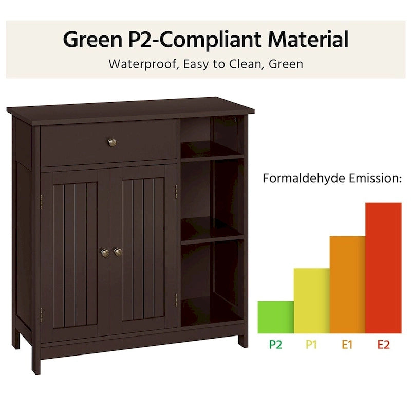 Yaheetech Free-Standing Bathroom Floor Cabinet with Adjustable Drawer