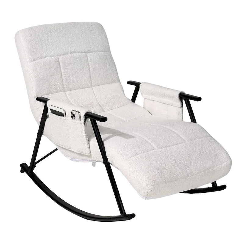 Adjustable Rocking Chair, Nursery Glider Chair with Adjustable High Back and Foot Rest