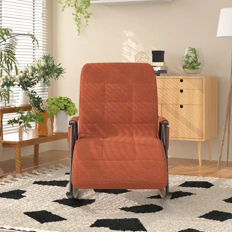 Adjustable Rocking Chair, Nursery Glider Chair with Adjustable High Back and Foot Rest
