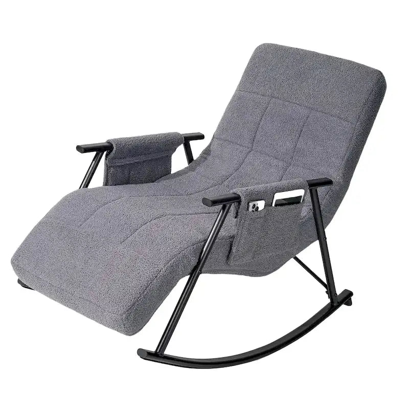 Adjustable Rocking Chair, Nursery Glider Chair with Adjustable High Back and Foot Rest