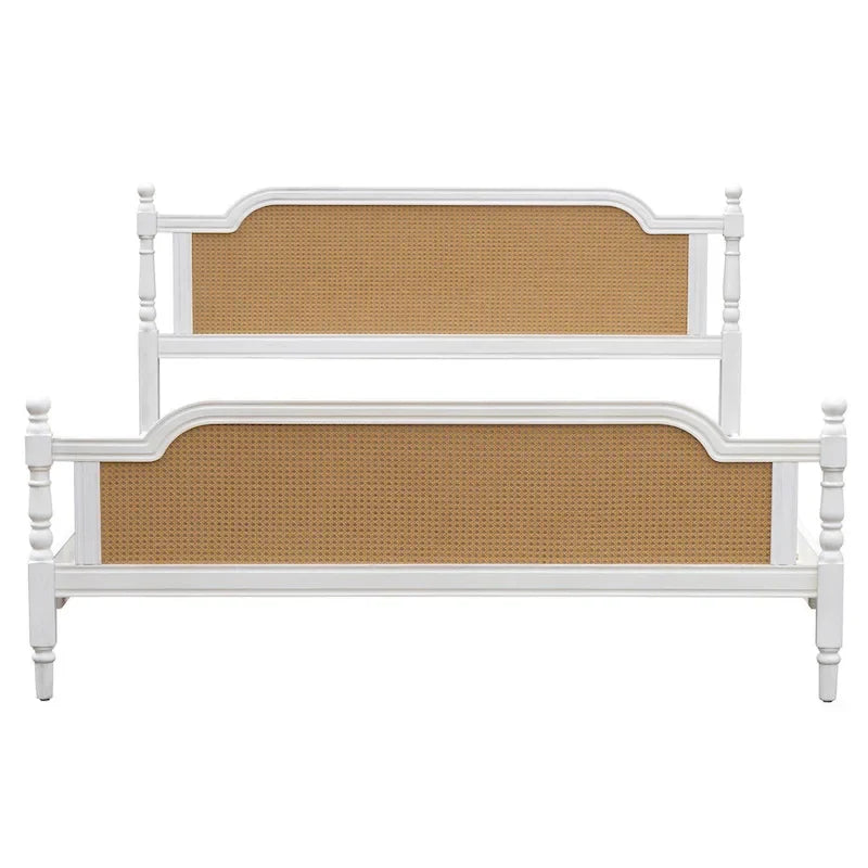 Traditional Style Rattan Bed Frame, No Box Spring Needed