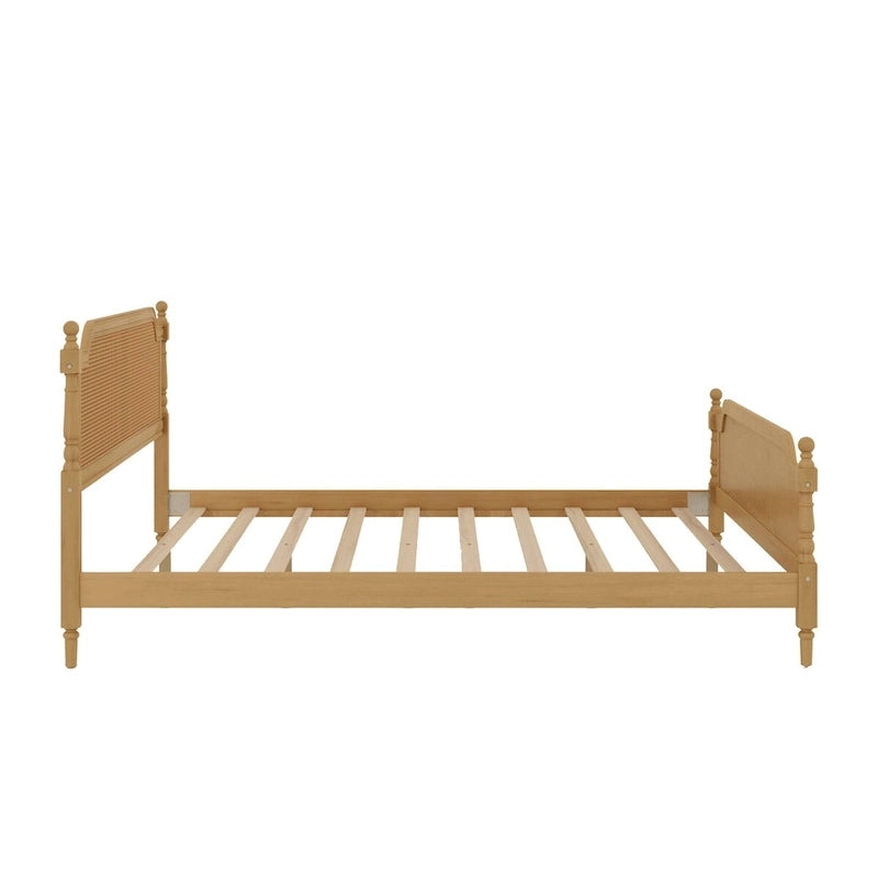 Traditional Style Rattan Bed Frame, No Box Spring Needed