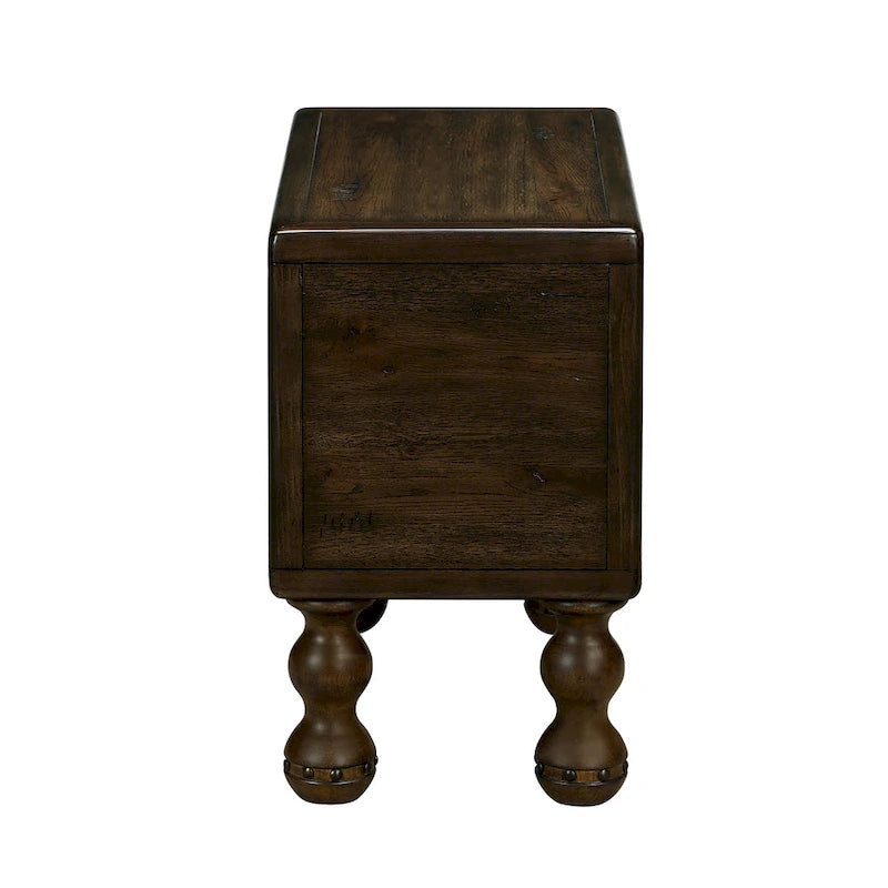Solid Wood Rectangle End Table with Drawer