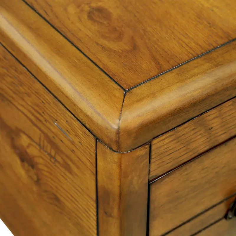 Solid Wood Rectangle End Table with Drawer