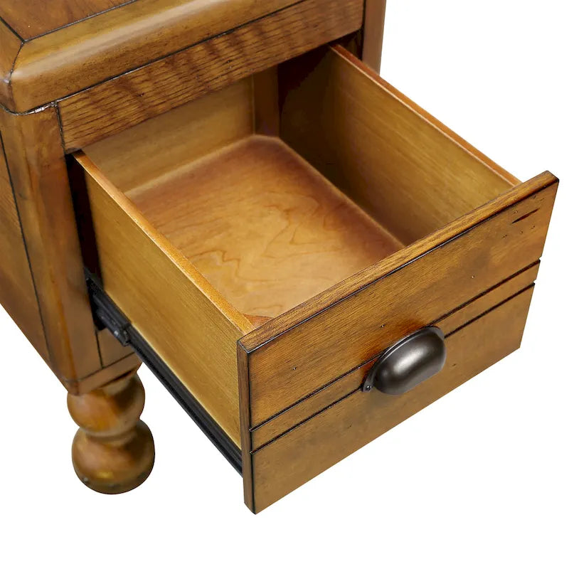 Solid Wood Rectangle End Table with Drawer