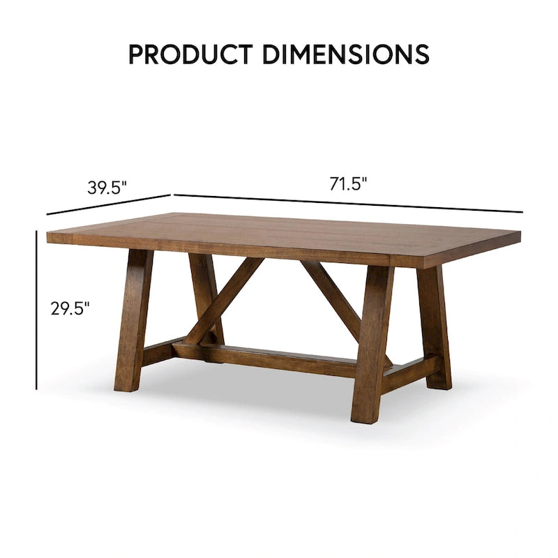 Furniture of America Drystan Rustic Brown 72-inch Solid Wood Dining Table
