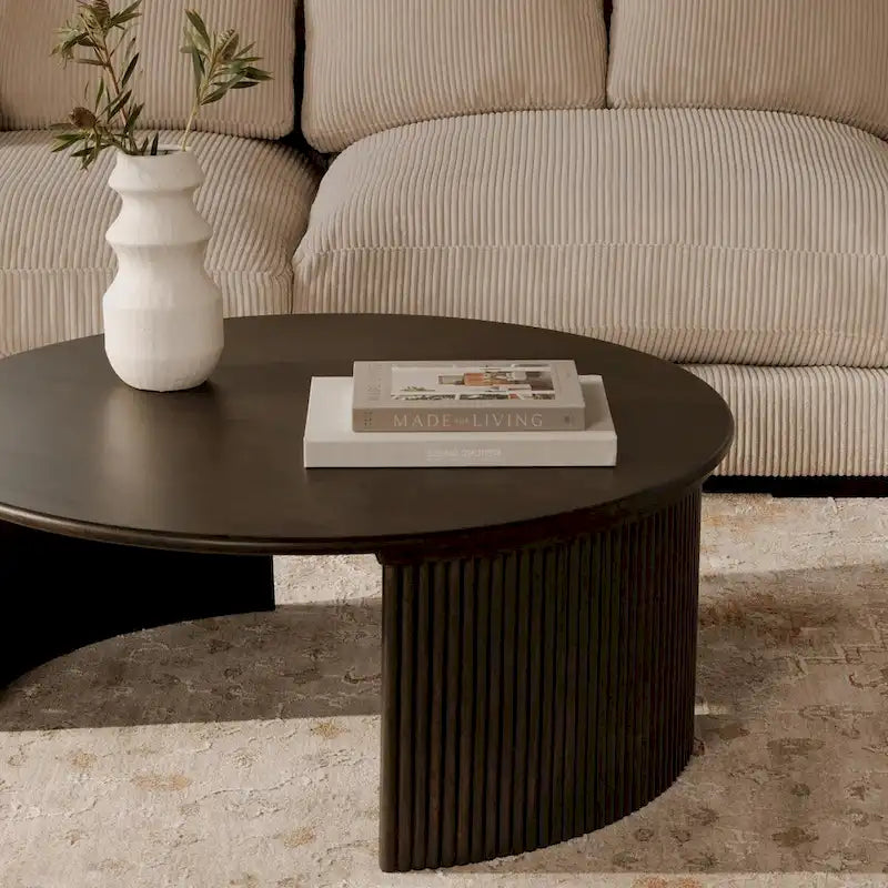 NADAAL STUDIOS Pence, Small Oval Coffee Table, Dark Brown