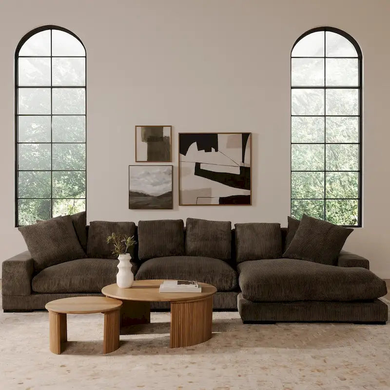 NADAAL STUDIOS Pence, Small Oval Coffee Table, Dark Brown