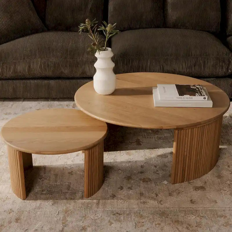 NADAAL STUDIOS Pence, Small Oval Coffee Table, Dark Brown