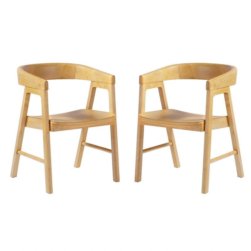 Middlebrook Modern Solid Wood Rounded Back Dining Chair (Set of 2)