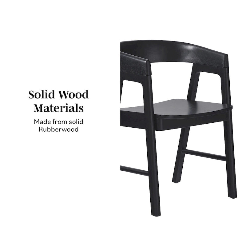 Middlebrook Modern Solid Wood Rounded Back Dining Chair (Set of 2)